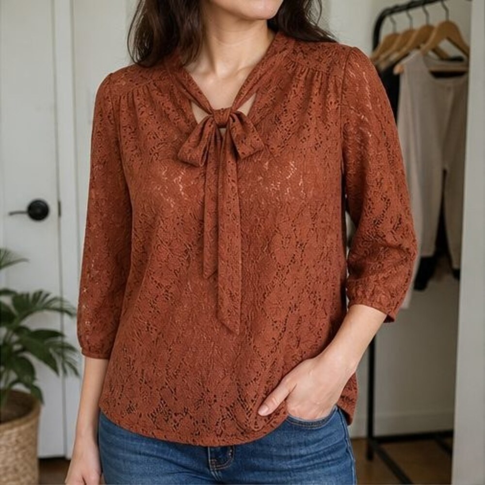 Rust Smocked Top - Picture 2 of 6